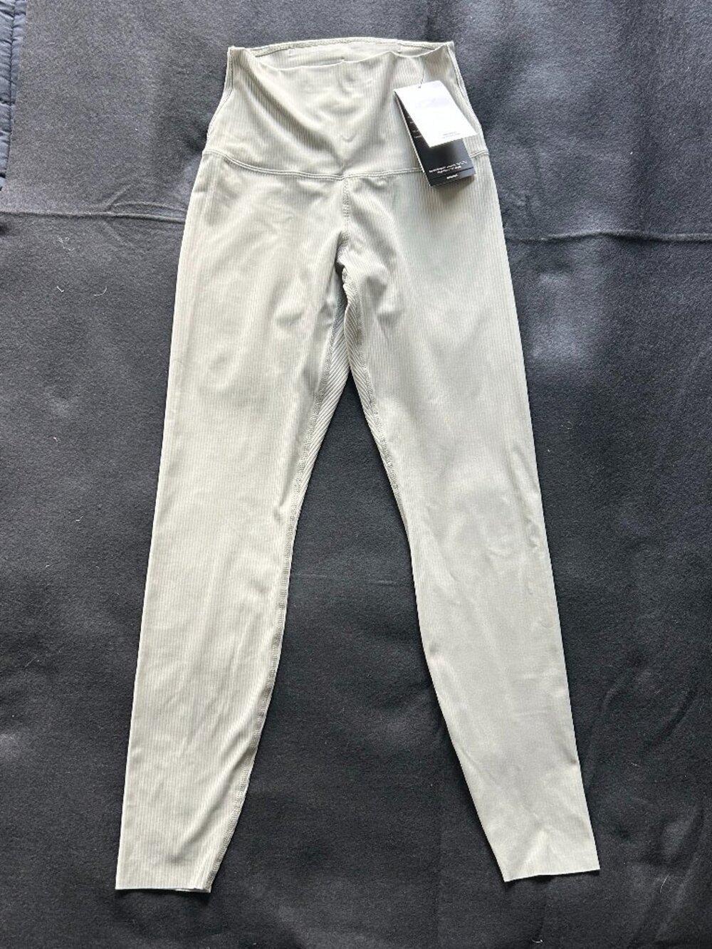 Nike Zenvy Leggings Womens Small High Rise 7/8 Dri-FIT Infinalon Ribbed Gray NWT - Picture 7 of 12